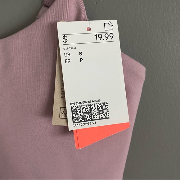 H&M Sport | Cropped Workout Tank Top | Mauve | Womens Size Small - Picture 2 of 7